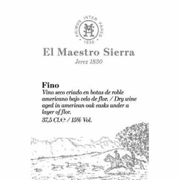 El Maestro Sierra Fino Sherry (375ML Half-bottle) 4 El Maestro Sierra Fino Sherry (375ML Half-bottle) - Image 2