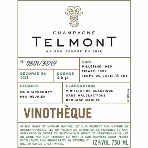 Champagne Telmont Vinotheque Brut 2012 4 Champagne Telmont Vinotheque Brut 2012 - Image 2