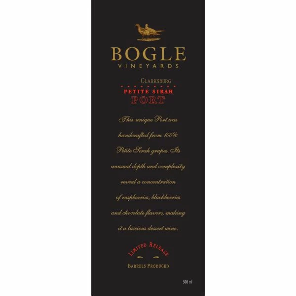 Bogle Petite Sirah Port (500ML) 2018 4 Bogle Petite Sirah Port (500ML) 2018 - Image 2